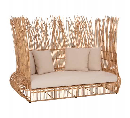 ΚΑΝΑΠΕΣ ΕΞ. ΧΩΡΟΥ ZEPHYR HM5988 ΚΑΛΑΜΙΑ RATTAN ΦΥΣΙΚΟ-ΜΠΕΖ ΜΑΞΙΛΑΡΙΑ 200x120x142Yεκ.