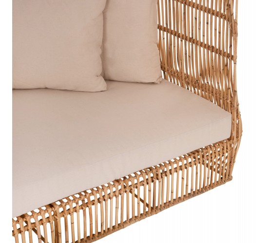 ΚΑΝΑΠΕΣ ΕΞ. ΧΩΡΟΥ ZEPHYR HM5988 ΚΑΛΑΜΙΑ RATTAN ΦΥΣΙΚΟ-ΜΠΕΖ ΜΑΞΙΛΑΡΙΑ 200x120x142Yεκ.
