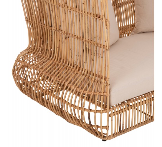 ΚΑΝΑΠΕΣ ΕΞ. ΧΩΡΟΥ ZEPHYR HM5988 ΚΑΛΑΜΙΑ RATTAN ΦΥΣΙΚΟ-ΜΠΕΖ ΜΑΞΙΛΑΡΙΑ 200x120x142Yεκ.