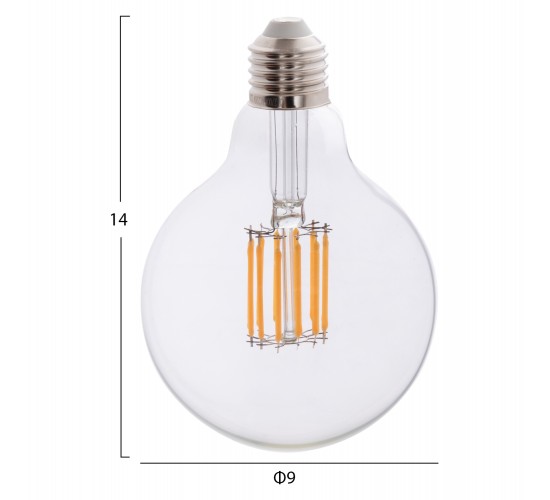 ΛΑΜΠΤΗΡΑΣ GLOBO LED FILAMENT 12W E27 3000K ΔΙΑΦΑΝΟΣ HM4049.01