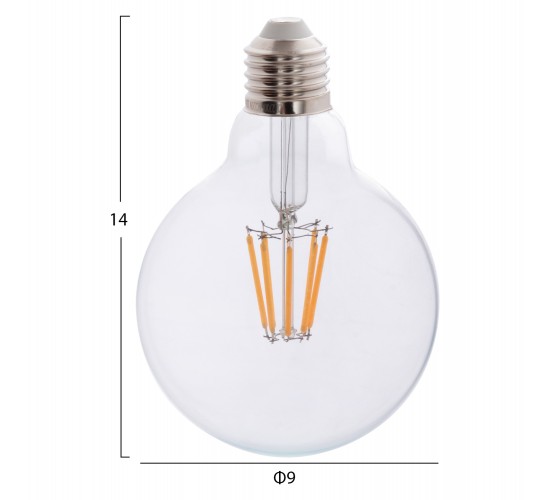 ΛΑΜΠΤΗΡΑΣ GLOBO LED FILAMENT 8W E27 3000K ΔΙΑΦΑΝΟΣ DIMMABLE HM4050.01
