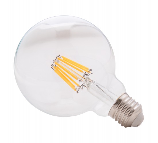 ΛΑΜΠΤΗΡΑΣ GLOBO LED FILAMENT 8W E27 3000K ΔΙΑΦΑΝΟΣ DIMMABLE HM4050.01