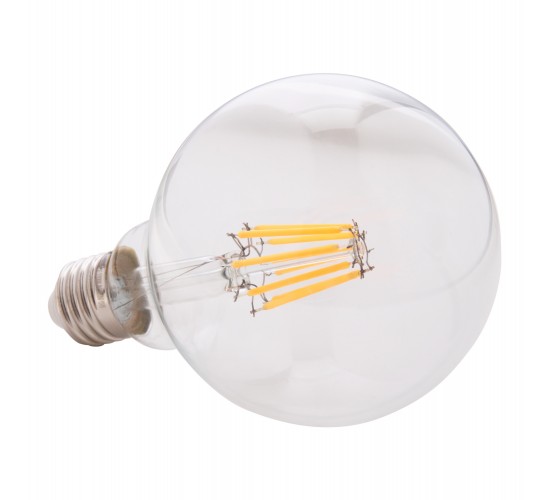ΛΑΜΠΤΗΡΑΣ GLOBO LED FILAMENT 8W E27 3000K ΔΙΑΦΑΝΟΣ DIMMABLE HM4050.01