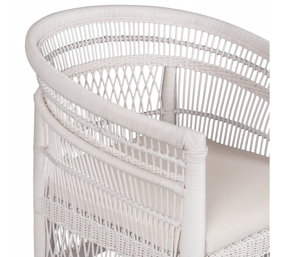 ΠΟΛΥΘΡΟΝΑ MALAWI HM9635.02 ΞΥΛΟ ΜΑΟΝΙ ΜΕ RATTAN ΛΕΥΚΟ-ΛΕΥΚΟ ΜΑΞΙΛΑΡΙ 80x70x86Υεκ.