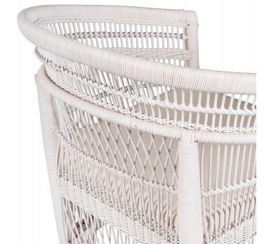 ΠΟΛΥΘΡΟΝΑ MALAWI HM9635.02 ΞΥΛΟ ΜΑΟΝΙ ΜΕ RATTAN ΛΕΥΚΟ-ΛΕΥΚΟ ΜΑΞΙΛΑΡΙ 80x70x86Υεκ.
