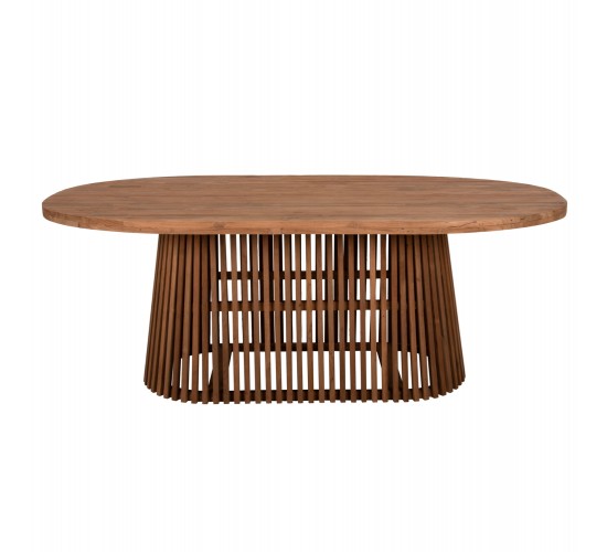 ΤΡΑΠΕΖΙ ΤΡΑΠΕΖΑΡΙΑΣ REMIK HM9835 RECYCLED ΤΕΑΚ ΣΕ ΦΥΣΙΚΟ 100x200x75,5Yεκ. TOP 4εκ.