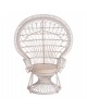 ΠΟΛΥΘΡΟΝΑ ROYAL PEACOCK HM9342.02 RATTAN ΣΕ ΛΕΥΚΟ-ΜΑΞΙΛΑΡΙ ΛΕΥΚΟ 114x72x150Yεκ.