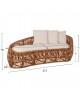 ΚΑΝΑΠΕΣ-ΑΝΑΚΛΙΝΤΡΟ LANTRY HM5991 ΦΥΣΙΚΟ RATTAN- ΛΕΥΚΑ ΜΑΞΙΛΑΡΙΑ 215x60x78Yεκ.