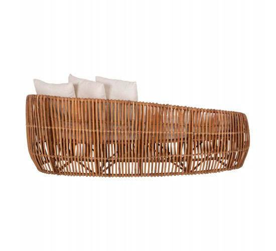 ΚΑΝΑΠΕΣ-ΑΝΑΚΛΙΝΤΡΟ LANTRY HM5991 ΦΥΣΙΚΟ RATTAN- ΛΕΥΚΑ ΜΑΞΙΛΑΡΙΑ 215x60x78Yεκ.