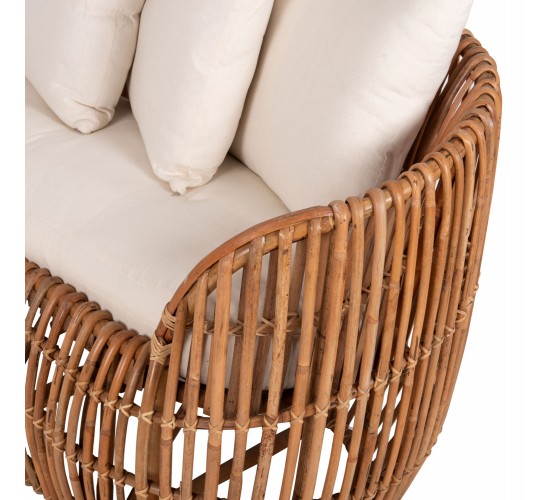ΚΑΝΑΠΕΣ-ΑΝΑΚΛΙΝΤΡΟ LANTRY HM5991 ΦΥΣΙΚΟ RATTAN- ΛΕΥΚΑ ΜΑΞΙΛΑΡΙΑ 215x60x78Yεκ.