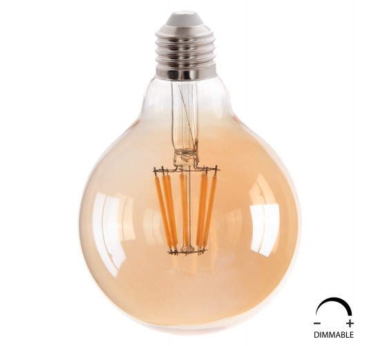 ΛΑΜΠΤΗΡΑΣ GLOBO LED FILAMENT 8W E27 3000K ΧΡΥΣΟ DIMMABLE HM4050.02