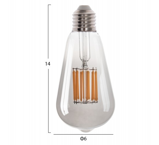 ΛΑΜΠΤΗΡΑΣ HM4189.03 LED FILAMENT 12W E27 3000K SMOKE