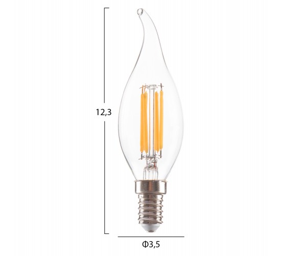 ΛΑΜΠΤΗΡΑΣ HM4047.01 ΣΤΥΛ ΦΛΟΓΑ LED FILAMENT 6W E14 3000K ΔΙΑΦΑΝΟ DIMMABLE