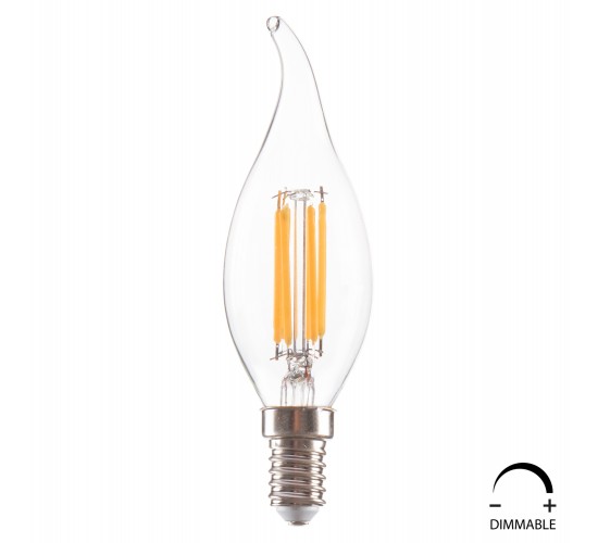 ΛΑΜΠΤΗΡΑΣ HM4047.01 ΣΤΥΛ ΦΛΟΓΑ LED FILAMENT 6W E14 3000K ΔΙΑΦΑΝΟ DIMMABLE