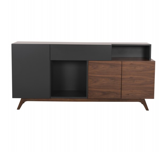 ΜΠΟΥΦΕΣ PREDA HM9747 MDF ΜΕ ΚΑΡΥΔΙ & ΣΚΟΥΡΟ ΓΚΡΙ ΚΑΠΛΑΜΑ 167x28-40x80Υεκ.
