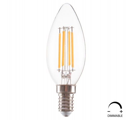 ΛΑΜΠΤΗΡΑΣ LED FILAMENT 4W E14 3000K ΔΙΑΦΑΝΟΣ DIMMABLE HM4048.01