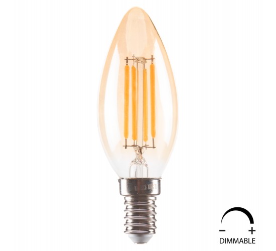 ΛΑΜΠΤΗΡΑΣ LED FILAMENT 4W E14 3000K ΧΡΥΣΟ DIMMABLE HM4048.02