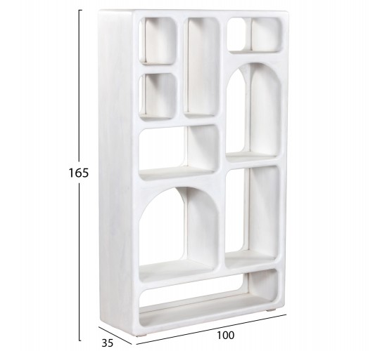 ΒΙΒΛΙΟΘΗΚΗ HANDYR HM9707 ΜΑΣΙΦ ΞΥΛΟ MANGO ΣΕ ΛΕΥΚΟ ΧΡΩΜΑ 100x35x165Yεκ.