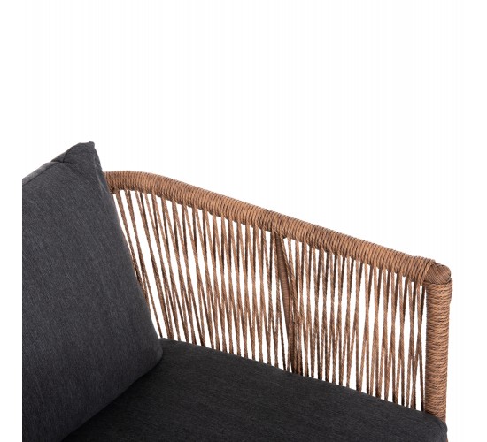 ΣΑΛΟΝΙ ΕΞ.ΧΩΡΟΥ 4ΤΜΧ FREJA HM6057.03 ΑΛΟΥΜ.ΑΝΘΡΑΚΙ-PE RATTAN ΜΠΕΖ-ΑΝΘΡΑΚΙ ΜΑΞΙΛΑΡΙΑ