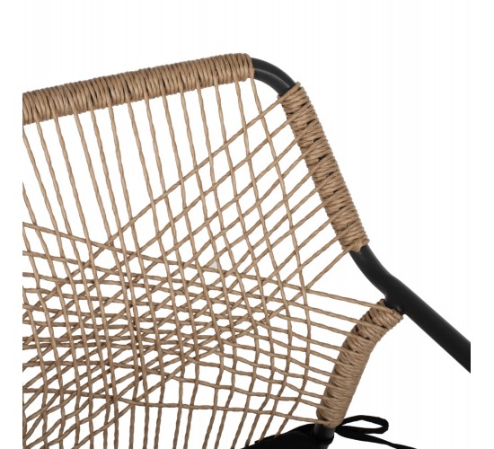 ΠΟΛΥΘΡΟΝΑ ΑΛΟΥΜΙΝΙΟΥ TROTTER HM5865.11 ΣΚΟΥΡΟΣ ΓΚΡΙ ΣΚΕΛΕΤΟΣ ΜΕ WICKER ΜΠΕΖ & ΜΑΥΡΟ ΜΑΞΙΛΑΡΙ