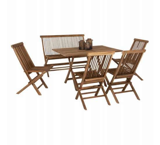 ΣΕΤ ΤΡΑΠΕΖΑΡΙΑΣ ΕΞΩΤ. ΧΩΡΟΥ 6ΤΜΧ KENDALL HM11954 ΜΑΣΙΦ ΞΥΛΟ TEAK ΦΥΣΙΚΟ