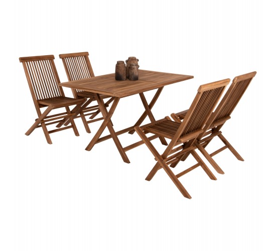 ΣΕΤ ΤΡΑΠΕΖΑΡΙΑΣ ΕΞΩΤ. ΧΩΡΟΥ 5ΤΜΧ KENDALL HM11955 ΜΑΣΙΦ ΞΥΛΟ TEAK ΦΥΣΙΚΟ