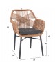 ΠΟΛΥΘΡΟΝΑ TOPIN HM6048.03 ΑΛΟΥΜΙΝΙΟ ΑΝΘΡΑΚΙ-P.E. RATTAN ΜΠΕΖ-ΜΑΞΙΛΑΡΙ ΑΝΘΡΑΚΙ
