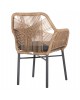 ΠΟΛΥΘΡΟΝΑ TOPIN HM6048.03 ΑΛΟΥΜΙΝΙΟ ΑΝΘΡΑΚΙ-P.E. RATTAN ΜΠΕΖ-ΜΑΞΙΛΑΡΙ ΑΝΘΡΑΚΙ