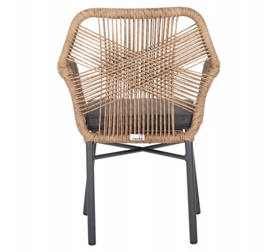 ΠΟΛΥΘΡΟΝΑ TOPIN HM6048.03 ΑΛΟΥΜΙΝΙΟ ΑΝΘΡΑΚΙ-P.E. RATTAN ΜΠΕΖ-ΜΑΞΙΛΑΡΙ ΑΝΘΡΑΚΙ