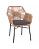 ΠΟΛΥΘΡΟΝΑ TOPIN HM6048.03 ΑΛΟΥΜΙΝΙΟ ΑΝΘΡΑΚΙ-P.E. RATTAN ΜΠΕΖ-ΜΑΞΙΛΑΡΙ ΑΝΘΡΑΚΙ