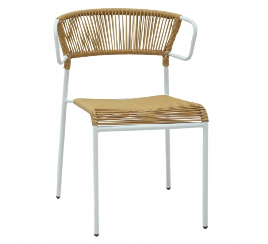 ΚΑΡΕΚΛΑ SUKI HM6053.01 ΜΕΤΑΛΛO ΛΕΥΚΟ KAI ΣΥΝΘ. RATTAN ΣΕ ΦΥΣΙΚΟ 54x62x80Υεκ