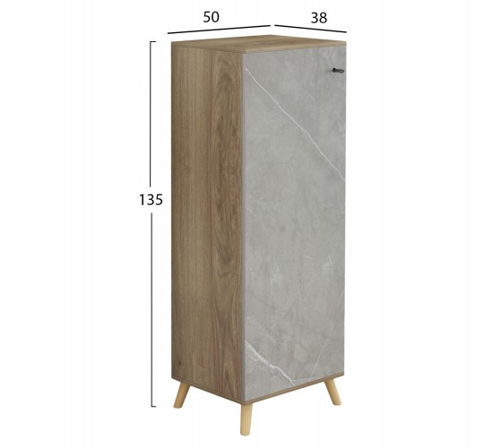 ΠΑΠΟΥΤΣΟΘΗΚΗ-ΝΤΟΥΛΑΠΙ ALVARO HM8954.11 ΜΕΛΑΜΙΝΗ SONAMA-STONE TEXTURE 50Χ38Χ135Yεκ.