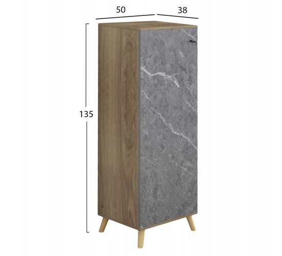 ΠΑΠΟΥΤΣΟΘΗΚΗ-ΝΤΟΥΛΑΠΙ ALVARO HM8954.12 ΜΕΛΑΜΙΝΗ SONAMA-STONE TEXTURE 50Χ38Χ135Yεκ.