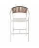 ΣΚΑΜΠΟ ΑΛΟΥΜΙΝΙΟΥ ΛΕΥΚΟ HM5892.32 ΜΕΣ. ΥΨΟΥΣ-ΜE RATTAN & TΕΧΤLINE 57x57x99,5Yεκ.
