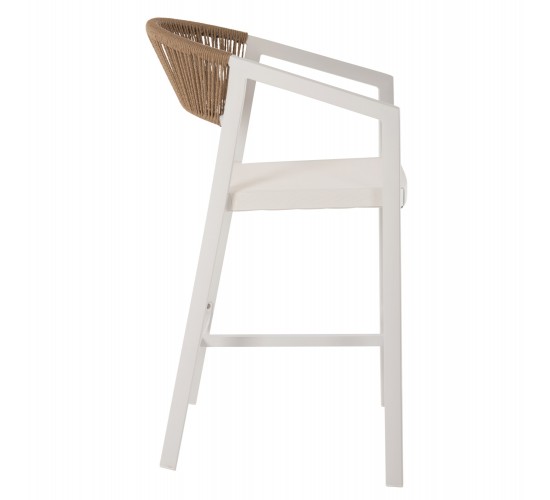 ΣΚΑΜΠΟ ΑΛΟΥΜΙΝΙΟΥ ΛΕΥΚΟ HM5892.32 ΜΕΣ. ΥΨΟΥΣ-ΜE RATTAN & TΕΧΤLINE 57x57x99,5Yεκ.
