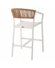 ΣΚΑΜΠΟ ΑΛΟΥΜΙΝΙΟΥ ΛΕΥΚΟ HM5892.32 ΜΕΣ. ΥΨΟΥΣ-ΜE RATTAN & TΕΧΤLINE 57x57x99,5Yεκ.
