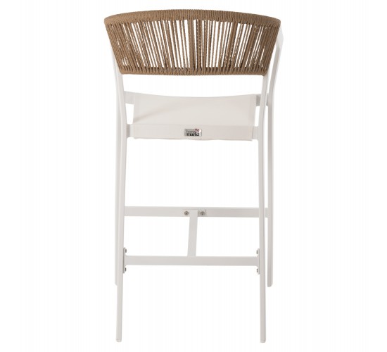 ΣΚΑΜΠΟ ΑΛΟΥΜΙΝΙΟΥ ΛΕΥΚΟ HM5892.32 ΜΕΣ. ΥΨΟΥΣ-ΜE RATTAN & TΕΧΤLINE 57x57x99,5Yεκ.
