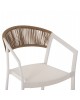 ΣΚΑΜΠΟ ΑΛΟΥΜΙΝΙΟΥ ΛΕΥΚΟ HM5892.32 ΜΕΣ. ΥΨΟΥΣ-ΜE RATTAN & TΕΧΤLINE 57x57x99,5Yεκ.