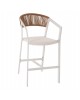 ΣΚΑΜΠΟ ΑΛΟΥΜΙΝΙΟΥ ΛΕΥΚΟ HM5892.32 ΜΕΣ. ΥΨΟΥΣ-ΜE RATTAN & TΕΧΤLINE 57x57x99,5Yεκ.