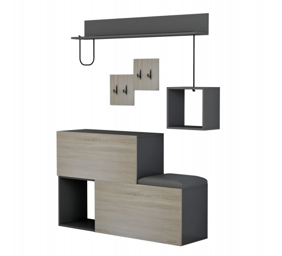 ΕΠΙΠΛΟ ΕΙΣΟΔΟΥ CERB HM8957.11 ΜΕΛΑΜΙΝΗ ΣΕ SONAMA-ΓΚΡΙ 120x20x72Υ εκ.