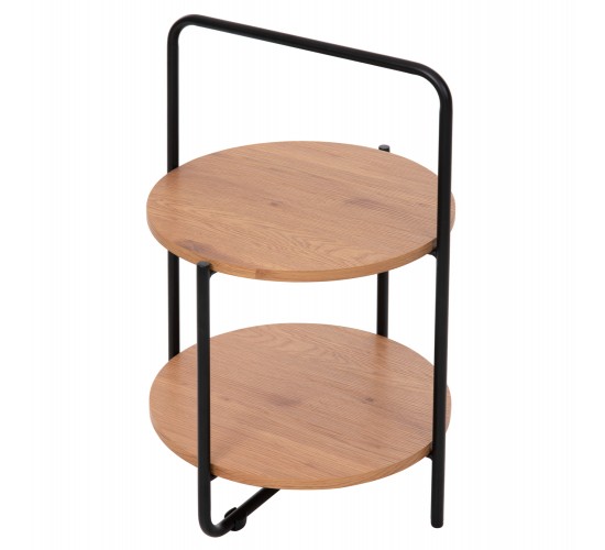 ΒΟΗΘΗΤΙΚΟ ΤΡΑΠΕΖΙ SYLO HM9618.01 MDF ΣΕ ΦΥΣΙΚΟ-ΜΑΥΡΟ ΜΕΤΑΛΛΟ Φ44x66Υεκ.