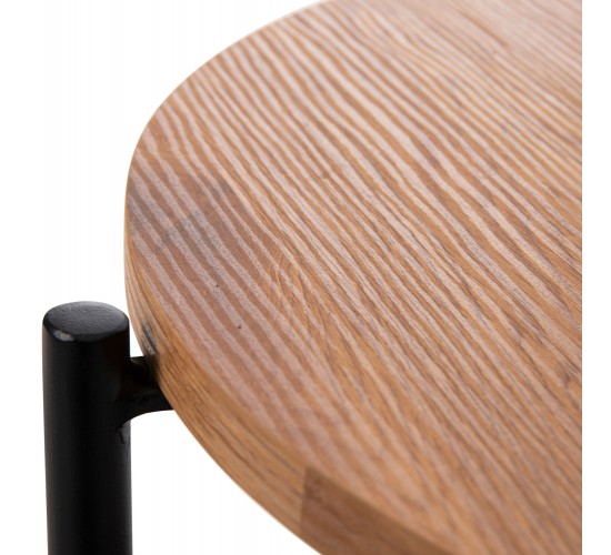 ΒΟΗΘΗΤΙΚΟ ΤΡΑΠΕΖΙ SYLO HM9618.01 MDF ΣΕ ΦΥΣΙΚΟ-ΜΑΥΡΟ ΜΕΤΑΛΛΟ Φ44x66Υεκ.