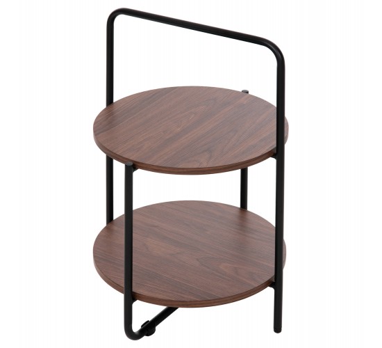 ΒΟΗΘΗΤΙΚΟ ΤΡΑΠΕΖΙ SYLO HM9618.02 MDF ΣΕ ΚΑΡΥΔΙ-ΜΑΥΡΟ ΜΕΤΑΛΛΟ Φ44x66Υεκ.