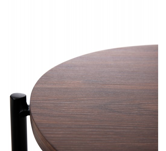 ΒΟΗΘΗΤΙΚΟ ΤΡΑΠΕΖΙ SYLO HM9618.02 MDF ΣΕ ΚΑΡΥΔΙ-ΜΑΥΡΟ ΜΕΤΑΛΛΟ Φ44x66Υεκ.