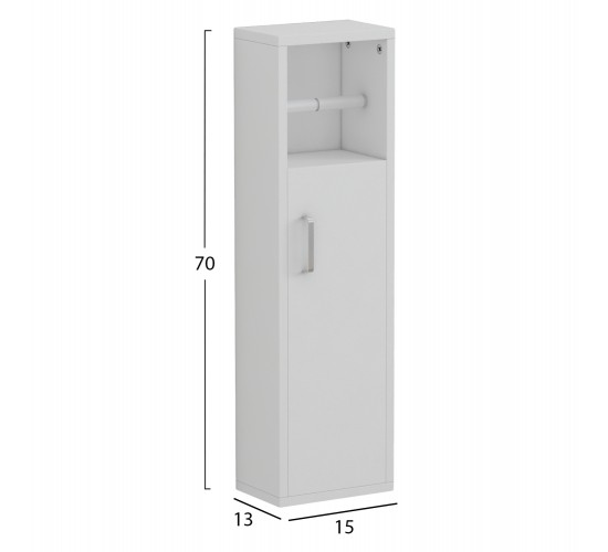 ΝΤΟΥΛΑΠΙ ΜΠΑΝΙΟΥ DAMIEN HM9025.12 ΜΕΛΑΜΙΝΗ ΛΕΥΚΗ 20x13x70Yεκ.