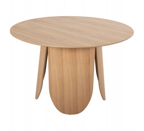 ΤΡΑΠΕΖΙ ΣΤΡΟΓΓΥΛΟ DENTY HM9612.01 MDF ΜΕ ΚΑΠΛΑΜΑ ΔΡΥΟΣ-ΧΡΩΜΑ ΔΡΥΟΣ Φ120x75Υεκ.