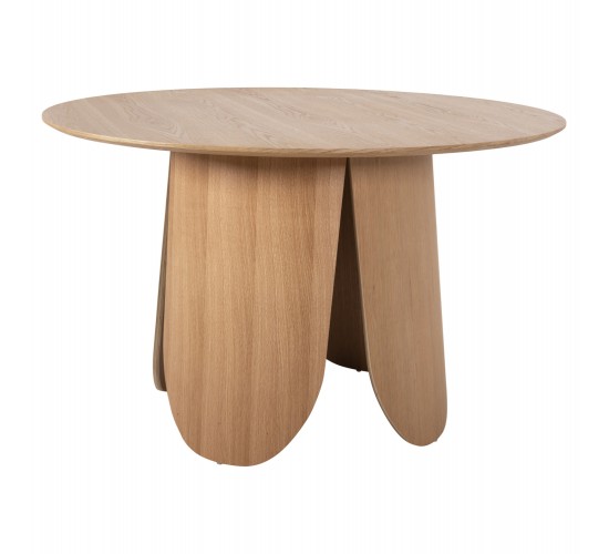 ΤΡΑΠΕΖΙ ΣΤΡΟΓΓΥΛΟ DENTY HM9612.01 MDF ΜΕ ΚΑΠΛΑΜΑ ΔΡΥΟΣ-ΧΡΩΜΑ ΔΡΥΟΣ Φ120x75Υεκ.