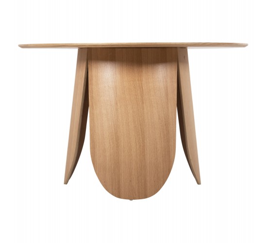 ΤΡΑΠΕΖΙ ΣΤΡΟΓΓΥΛΟ DENTY HM9612.01 MDF ΜΕ ΚΑΠΛΑΜΑ ΔΡΥΟΣ-ΧΡΩΜΑ ΔΡΥΟΣ Φ120x75Υεκ.