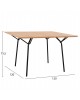 ΤΡΑΠΕΖΙ ΤΡΑΠΕΖΑΡΙΑΣ TRENK HM9614.01 MDF ΜΕ ΚΑΠΛΑΜΑ ΔΡΥΟΣ ΦΥΣΙΚΟ-ΜΑΥΡΟ ΜΕΤΑΛΛΟ 120x120x75Υεκ.