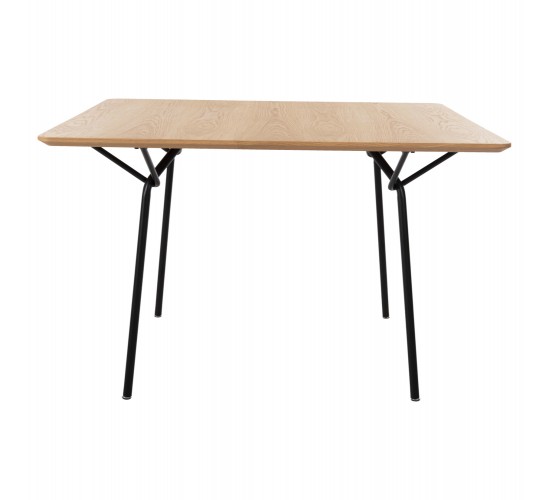 ΤΡΑΠΕΖΙ ΤΡΑΠΕΖΑΡΙΑΣ TRENK HM9614.01 MDF ΜΕ ΚΑΠΛΑΜΑ ΔΡΥΟΣ ΦΥΣΙΚΟ-ΜΑΥΡΟ ΜΕΤΑΛΛΟ 120x120x75Υεκ.